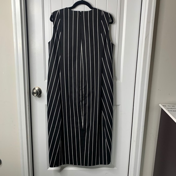 Balenciaga Striped black avant garde quiet luxury shift Dress minimalist size 42 - Picture 4 of 8